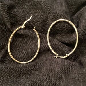 Sterling Silver Oval Hoops